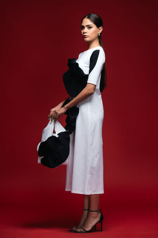 Petalhold White Column Dress