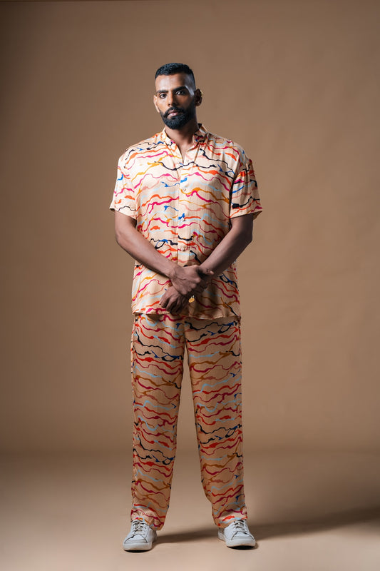 Cream Waves Coord Set - Khushboo Haran Borkar