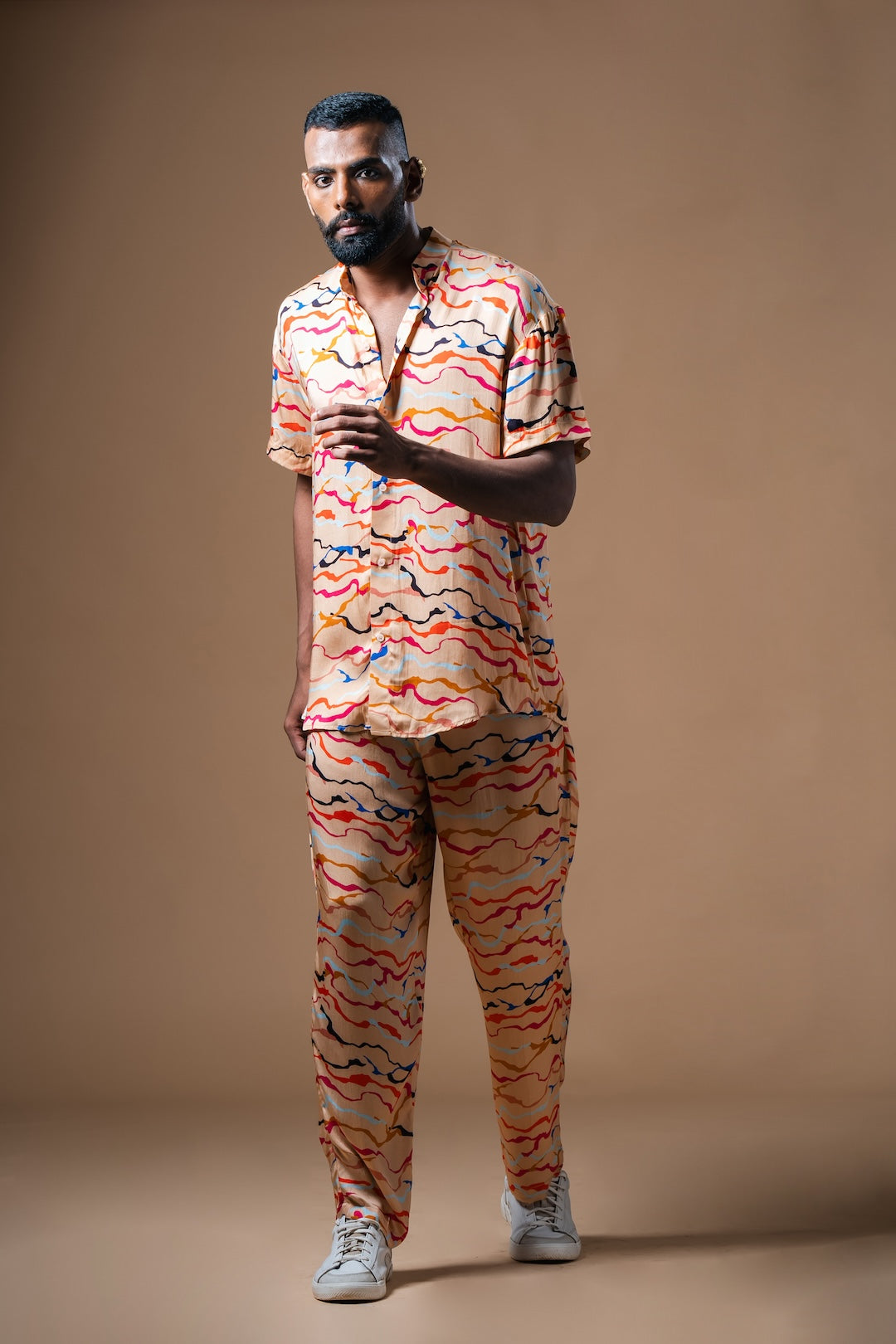 Cream Waves Coord Set - Khushboo Haran Borkar
