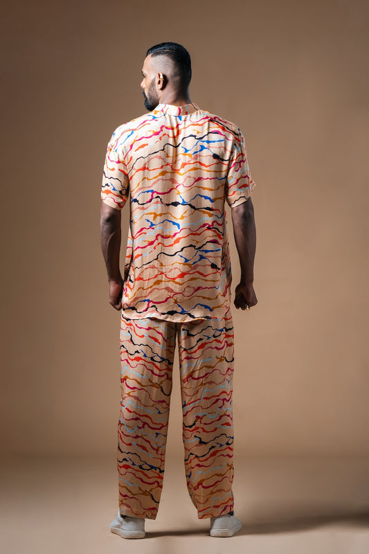 Cream Waves Coord Set - Khushboo Haran Borkar