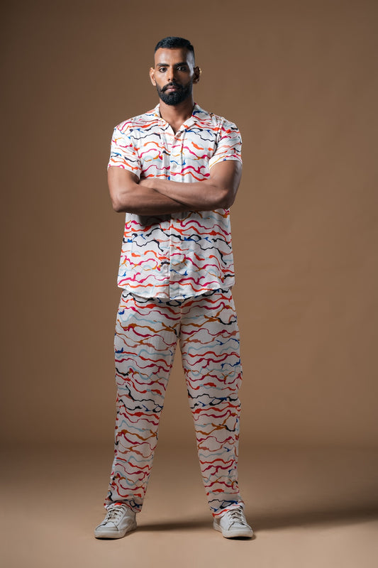 White Waves Coord Set - Khushboo Haran Borkar