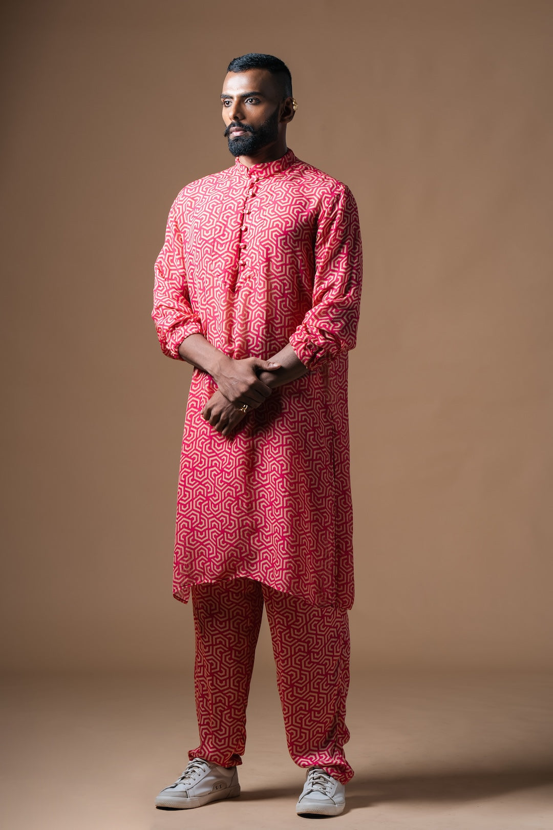 Geometric Print Organza Kurta Set - Khushboo Haran Borkar