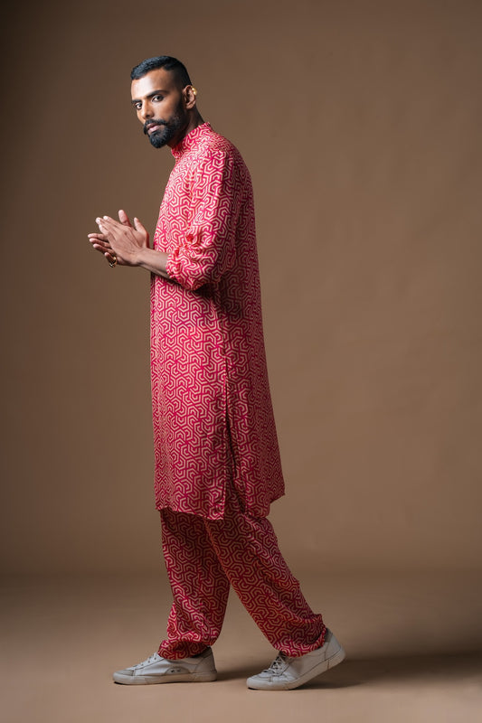 Geometric Print Organza Kurta Set - Khushboo Haran Borkar