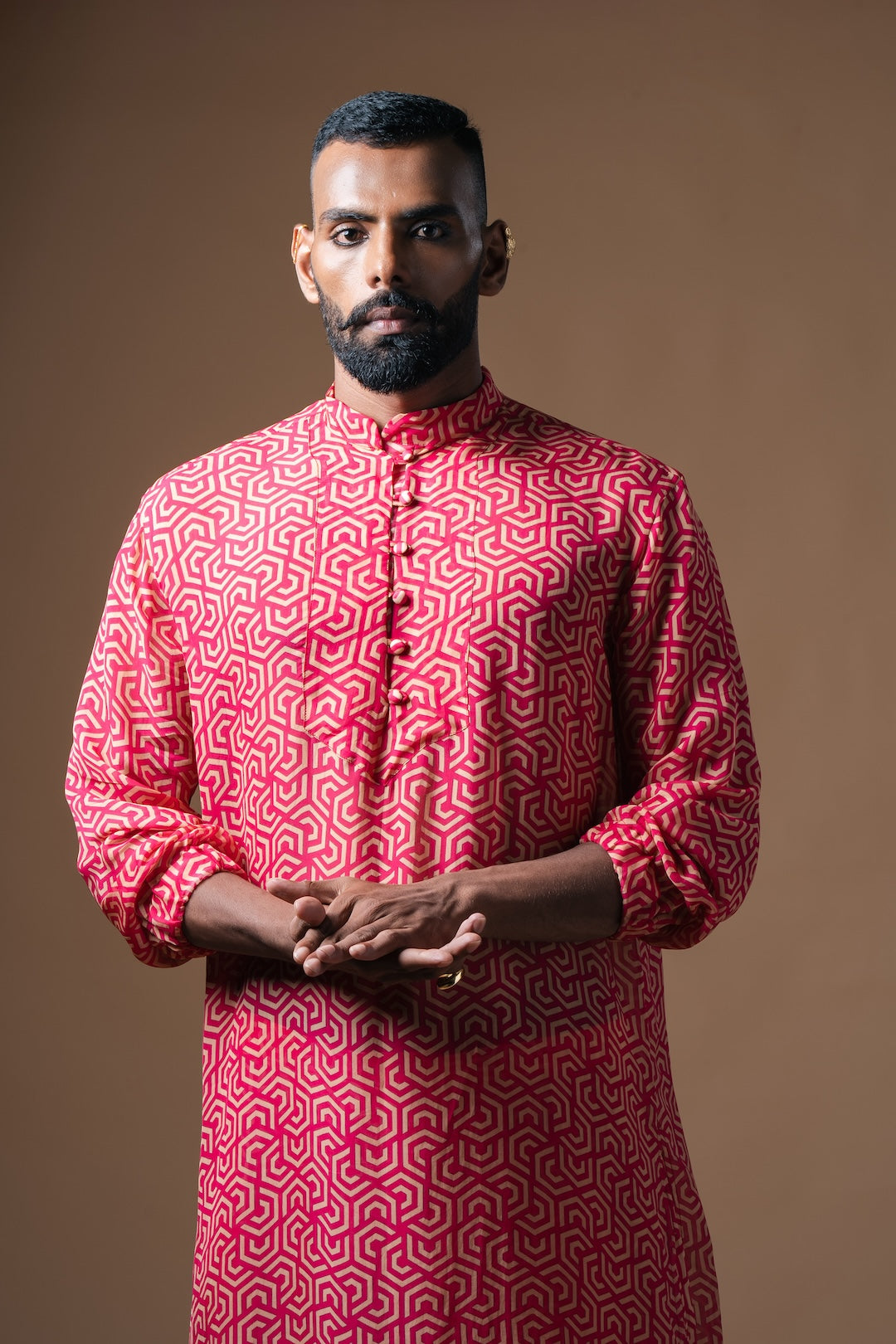 Geometric Print Organza Kurta Set - Khushboo Haran Borkar