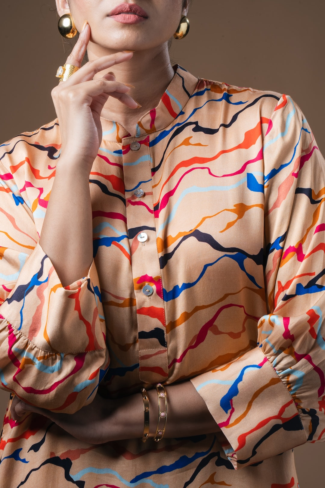 Collared Kurta With Cuffed Pants - Khushboo Haran Borkar