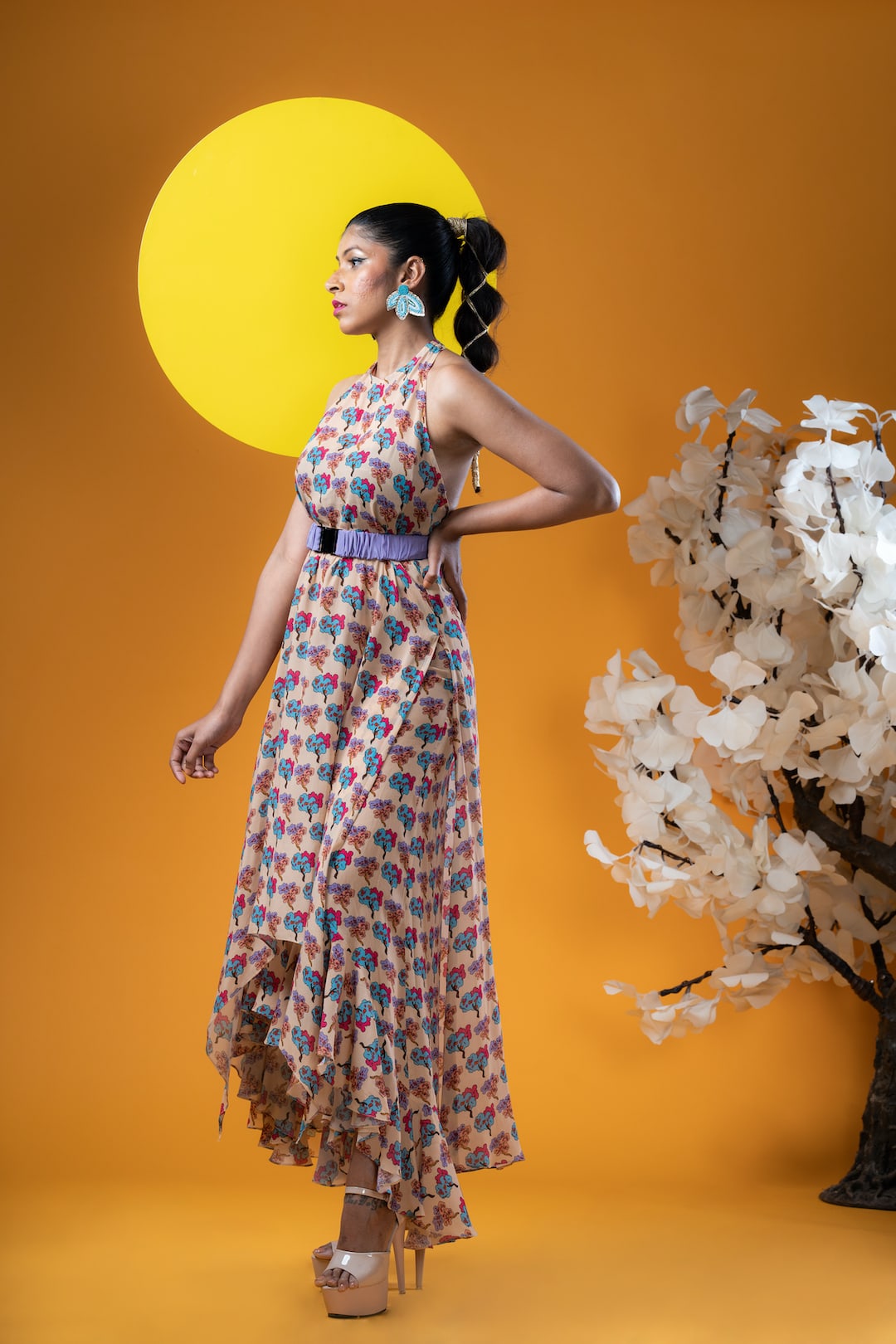 Halter Neck Tunic With Layered Palazzo Pants - Khushboo Haran Borkar
