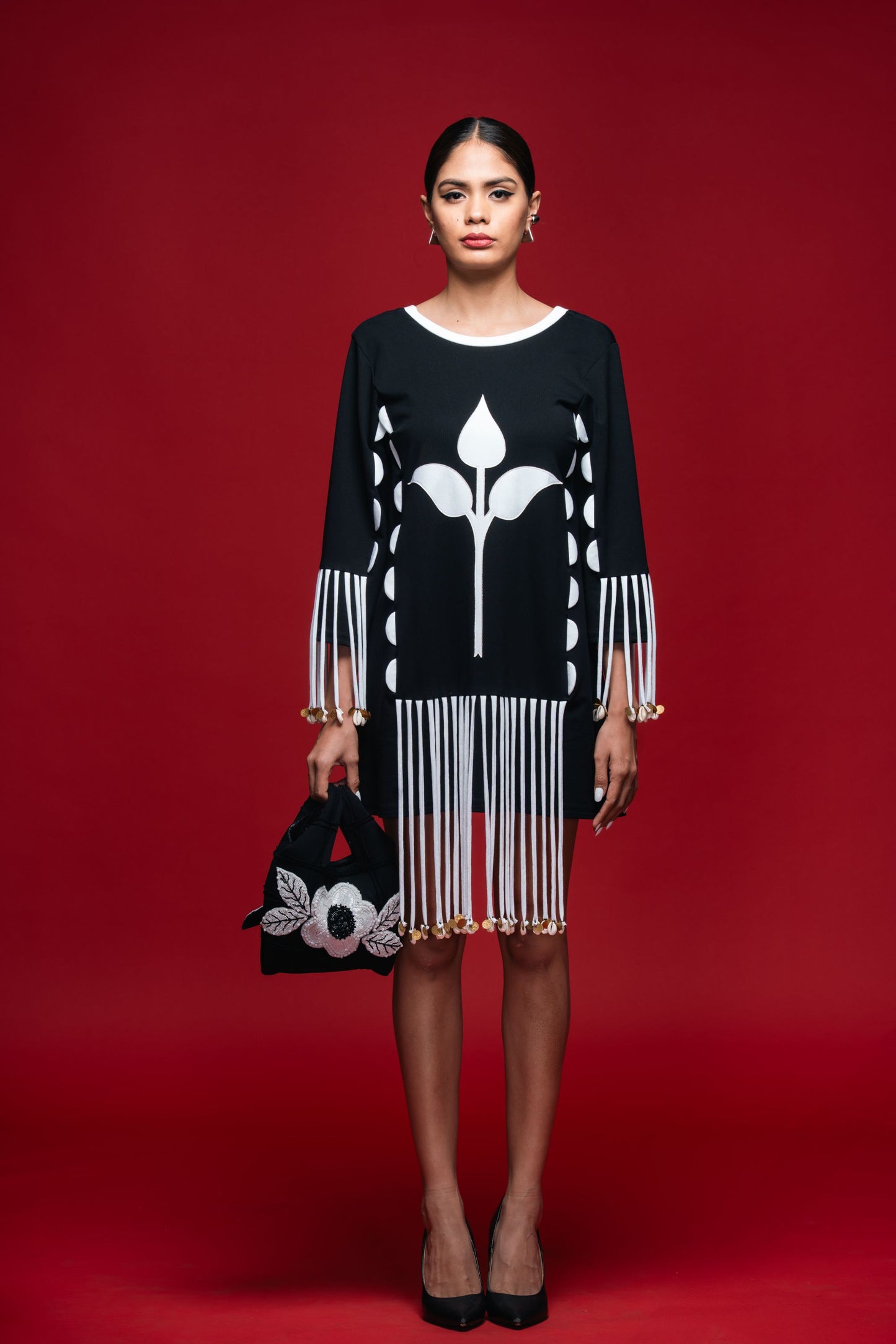 Trident Motif Mini Dress