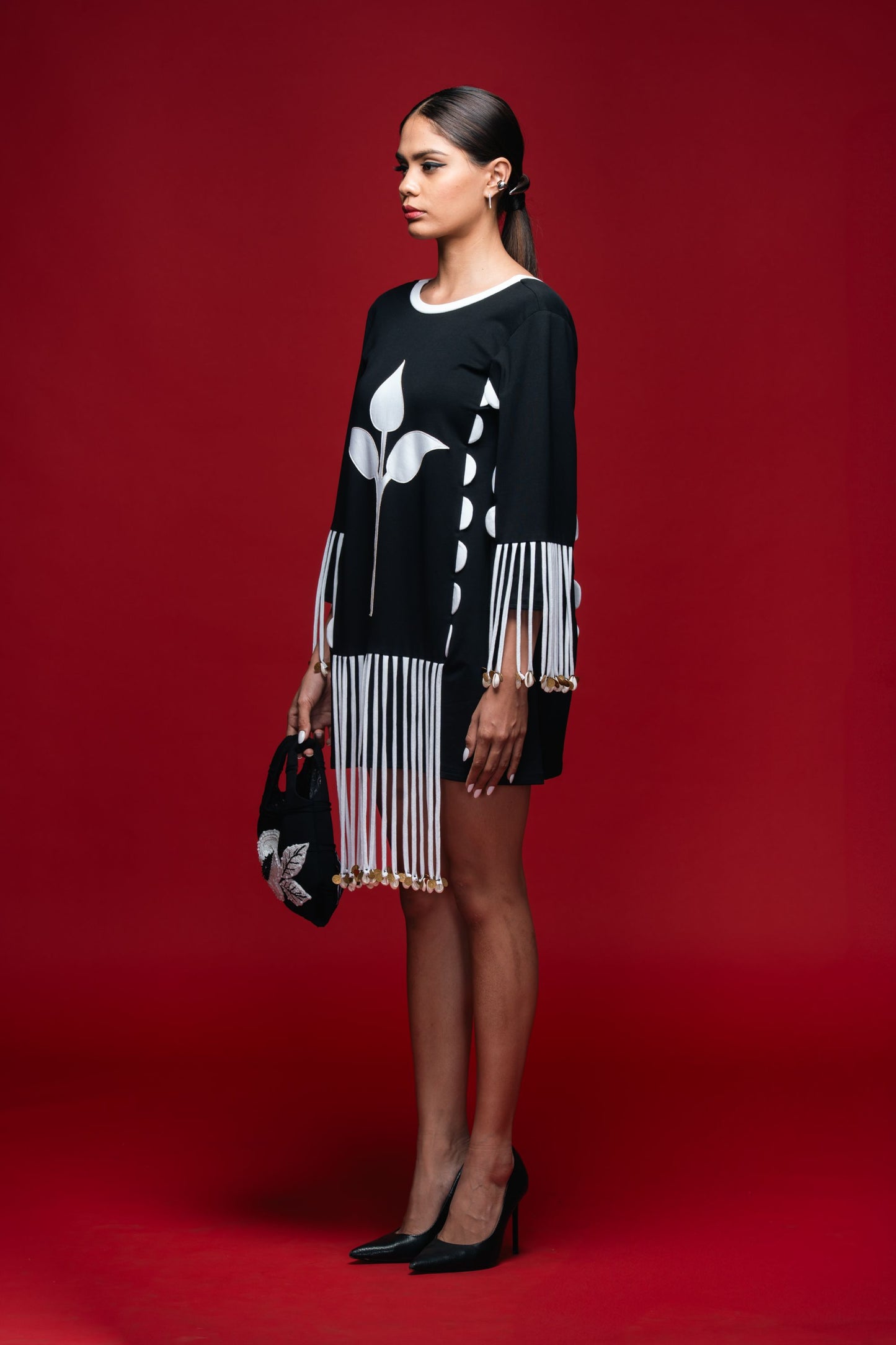 Trident Motif Mini Dress