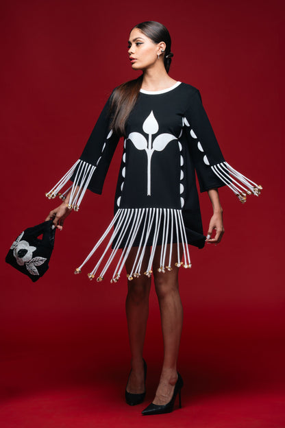 Trident Motif Mini Dress