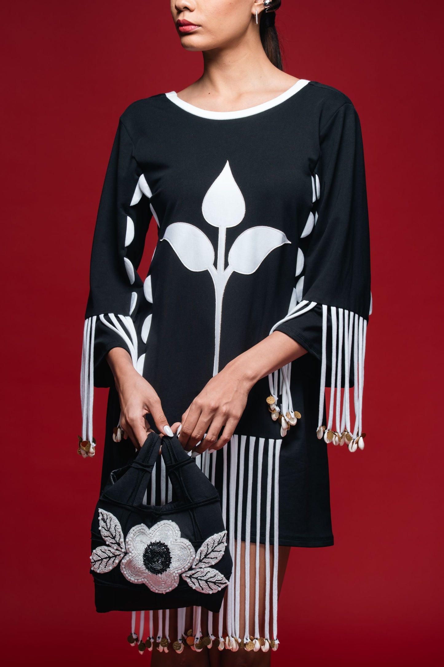 Trident Motif Mini Dress