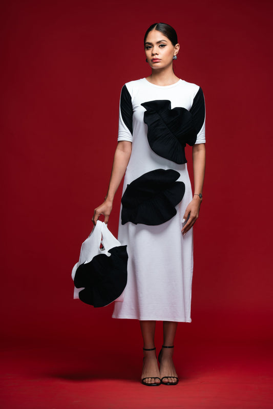 Petalhold White Column Dress