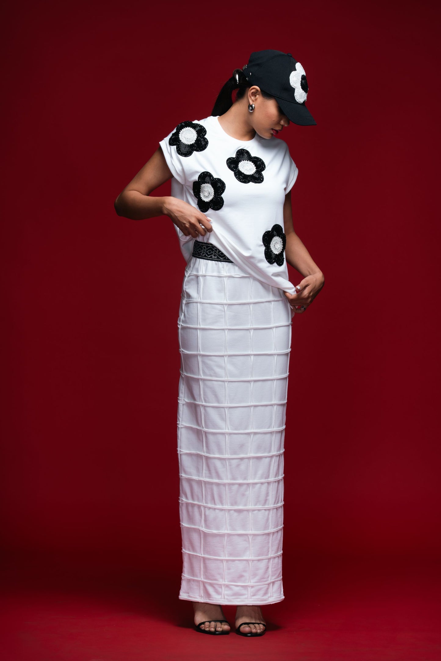 Sculpted Lattice Skirt