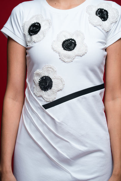Contrast Bloom Column Dress