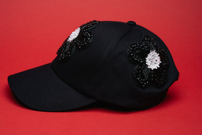 Noir Floral Crest Cap 
