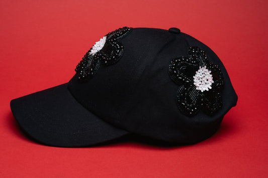 Noir Floral Crest Cap 