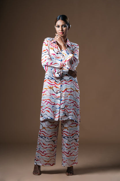 Collared Kurta With Palazzo Pants - Khushboo Haran Borkar