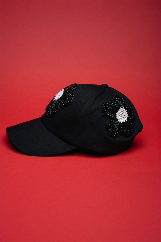 Noir Floral Crest Cap 